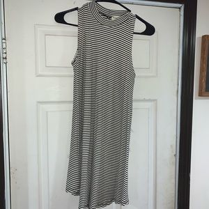 Black and white striped dress